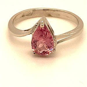 Tajik Spinel 1.04ct Solid 18K White Gold Ring